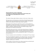 Statement by the Delegation of Canada on recent developments in Belarus