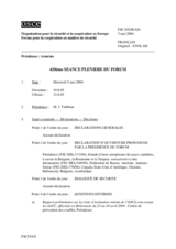 Journal of the 420th Plenary Meeting of the Forum for Security Co-operation (fr)