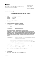 Journal of the 421st Plenary Meeting of the Forum for Security Co-operation