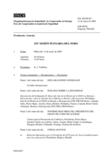 Journal of the 421st Plenary Meeting of the Forum for Security Co-operation (es)