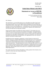 Statement by the Delegation of the United States on Access to RFE/RL in Kazakhstan
