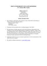 Media information for the Conference on Anti-Semitism