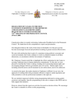 Statement by the Delegation of Canada in Response to the Report by the Head of the OSCE Center in Dushanbe, Ambassador Vladimir Pryakhin