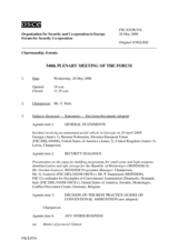 Journal of the 548th Plenary Meeting of the Forum for Security Co-operation