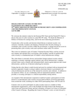 Statement by the Delegation of Canada in response to the Address by the Minister of Defence of the Republic of Estonia, Jaak Aaviksoo