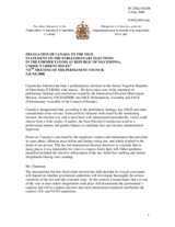 Statement by the Delegation of Canada on parliamentary elections in the former Yugoslav Republic of Macedonia
