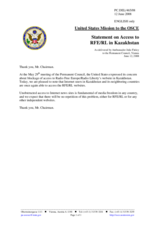 Statement by the Delegation of the United States on Access to RFE/RL in Kazakhstan