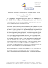Statement by the Slovenian Presidency of the Council of the European Union in response to the report by the Head of the OSCE Office in Baku, Ambassador Jose-Luis Herrero