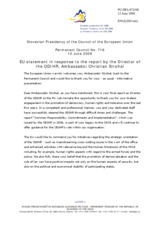 Statement by the Slovenian Presidency of the Council of the European Union in response to the report by the Director of the ODIHR, Ambassador Christian Strohal