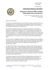 Statement by the Delegation of the United States in response to the report by the Head of the OSCE Office in Baku, Ambassador Jose-Luis Herrero