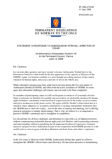 Statement by the Delegation of Norway in response to the report by the Director of the ODIHR, Ambassador Christian Strohal