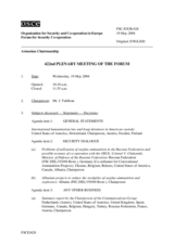 Journal of the 422nd Plenary Meeting of the Forum for Security Co-operation