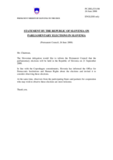 Statement by the Delegation of Slovenia on the parliamentary elections in Slovenia on 21 September 2008