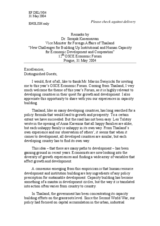 Remarks by Dr. Sorajak Kasemsuvan, Vice Minister for Foreign Affairs of Thailand Remarks by Dr. Sorajak Kasemsuvan, Vice Minister for Foreign Affairs of Thailand