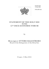 Statement by the Monsignor Ettore Belestrero, Head of the Delegation of the Holy See Statement by the Monsignor Ettore Belestrero, Head of the Delegation of the Holy See
