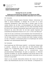 Statement by the Delegation of Switzerland in response to the address by the High Commissioner on National Minorities, Ambassador Knut Vollebaek (de)