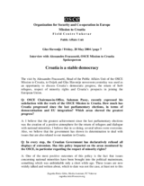 Interview with the Spokesperson of the OSCE Mission to Croatia, Glas Slavonije