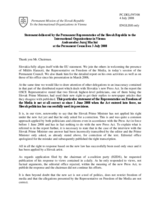 Statement by the Delegation of Slovakia in Reply to the Report by the Representative on Freedom of the Media, Miklos Haraszti