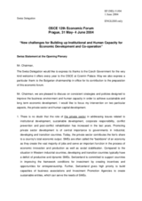 Statement by the Delegation of Switzerland Statement by the Delegation of Switzerland