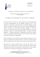 Statement by the French Presidency of the Council of the European Union regarding recent developments in Georgia