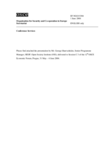 Presentation by Mr. George Sharvashidze, Senior Programme Manager, HESP, Open Society Institute (OSI)