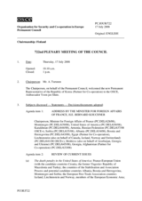 Journal of the 722nd Plenary Meeting of the Permanent Council