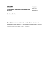 Presentation by Mr. Jon Kahn, Director, Department of International Relations, Ministry of the Environment of Sweden