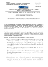 Development of Business Incubator Centres in Serbia and Montenegro, a contribution by the OSCE Mission to Serbia and Montenegro