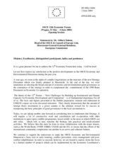 Statement by Mr. Gilbert Dubois, Head of the OSCE & Council of Europe Unit, Directorate-General External Relations, European Commission Statement by Mr. Gilbert Dubois, Head of the OSCE & Council of Europe Unit, Directorate-General External Relations, European Commission