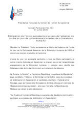 Statement by the French Presidency of the Council of the European Union regarding the adoption of the agenda for the Human Dimension Implementation Meeting (fr)