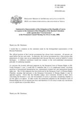 Statement by the Delegation of Latvia in response to the statement of the Delegation of the Russian Federation under agenda item "Current issues"