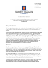 Statement by the Delegation of Norway in response to the address by the Special Envoy of the Chairman-in-Office, Ambassador Heikki Talvitie