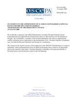Statement by the OSCE Parliamentary Assembly on the appointment of Goran Lennmarker as a Special Envoy for the Situation in Georgia