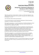 Interpretative statement by the Delegation of the United States in response to the PC Decision on increasing the number of military monitory officers in the OSCE Mission to Georgia.