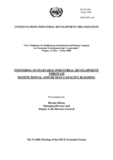 Presentation by Haruko Hirose, Managing Director and Deputy to the Director-General, UNIDO Presentation by Haruko Hirose, Managing Director and Deputy to the Director-General, UNIDO