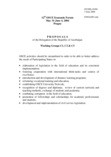 Proposals of the Delegation of the Republic of Azerbaijan, Working Groups C1, C2 & C3 Proposals of the Delegation of the Republic of Azerbaijan, Working Groups C1, C2 & C3