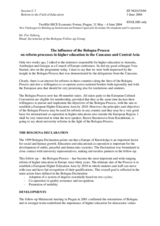 Speech by Dr. Per Nyborg, Head, Secretariat of the Bologna Follow-up Group, "The influence of the Bologna Process on reform processes in higher education in the Caucasus and Central Asia"