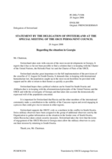 Statement by the Delegation of Switzerland on the situation in Georgia
