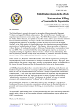 Statement by the Delegation of the United States on killing of journalist in Ingushetia