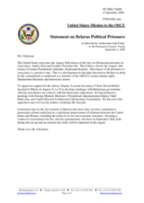 Statement by the Delegation of the United States on the release of political prisoners in Belarus
