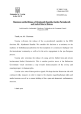 Statement by the Delegation of Ukraine on the release of political prisoners in Belarus