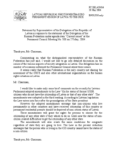 Statement by the Delegation of Latvia in response to the Delegation of the Russian Federation on minority situation in Latvia and Estonia