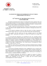 Statement by the Delegation of Turkey on visit of President of Turkey to Armenia
