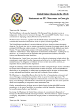 Statement by the Delegation of the United States on EU observers to Georgia