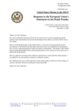 Statement by the Delegation of the United States in response to the statement by the French Presidency of the Council of the European Union on the death penalty in the USA