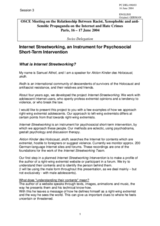 Internet Streetworking, an Instrument for Psychosocial Short-Term Intervention, Samuel Althof, Switzerland