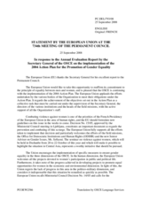 Statement by the French Presidency of the Council of the European Union in response to the Annual Evaluation Report by the Secretary General of the OSCE on the implementation of the 2004 Action Plan for the Promotion of Gender Equality