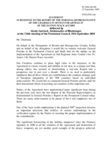 Statement by the Delegation of Montenegro in response to Brigadier General Costanzo Periotto, Personal Representative of the Chairman-in-Office for Article IV of the Dayton Peace Accord