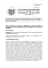 Session "Télévision par satellite et antisémitisme" : comment combattre la dissémination en Europe de programmes racistes et antisémites à travers la télévision par satellite, contribution par France