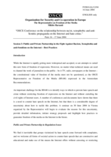 Session 3: Contribution by Miklos Haraszti, OSCE Representative on Freedon of the Media